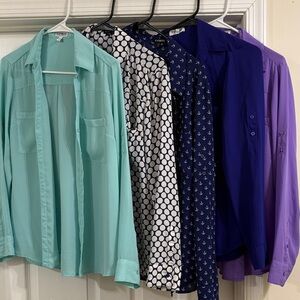 Express Blue and Purple Portofino Grab Bag! Women’s Button Down Shirts